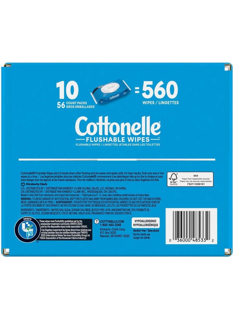 قطونيل مناديل كوتونيل المبللة القابلة للرمي في المرحاض برائحة منعشة - علبة واحدة تحتوي على 560 منديلًا - Image 5